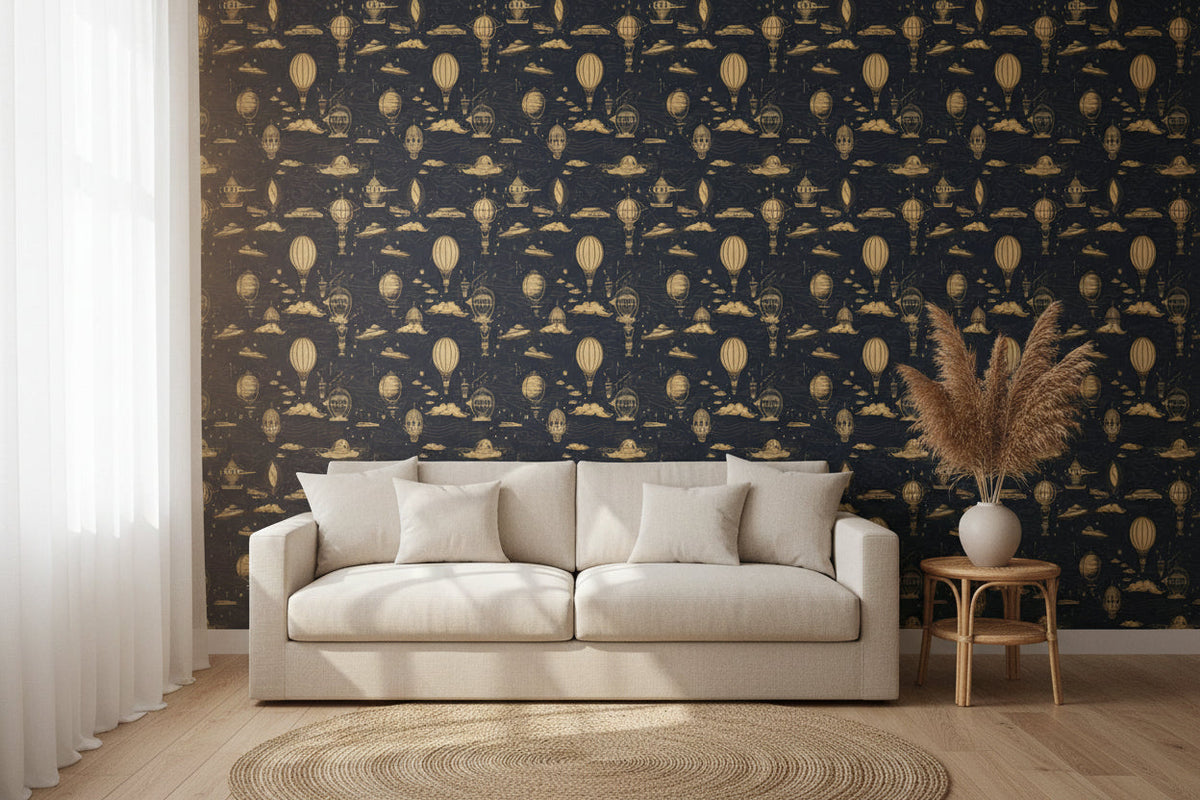 Air Balloons Pattern Wallpaper Mural for kids Room