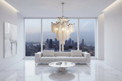 Aluminium Fringed Chandelier – Silver & Gold in 5 Sizes, Cold, Warm & Dimmable