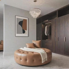 American Nappa Leather Shoe Changing Stool Ottoman – Luxury Minimalist Design