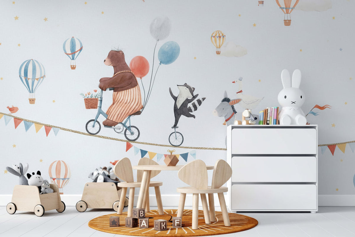 Animals Circus Kids Room Wallpaper Mural