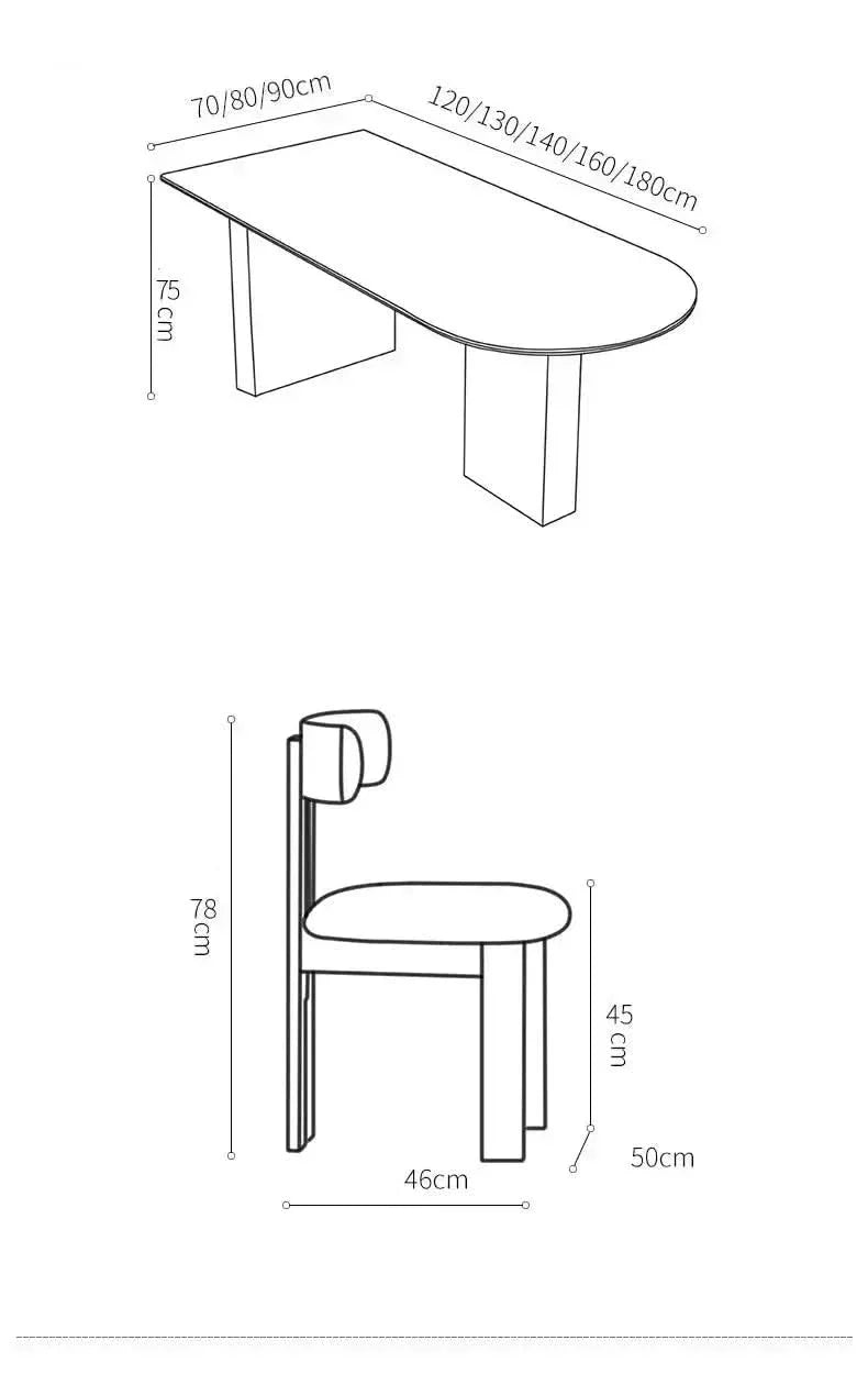 Arch Rock Slab Dining Table Set – Modern Elegance with Timeless Durability