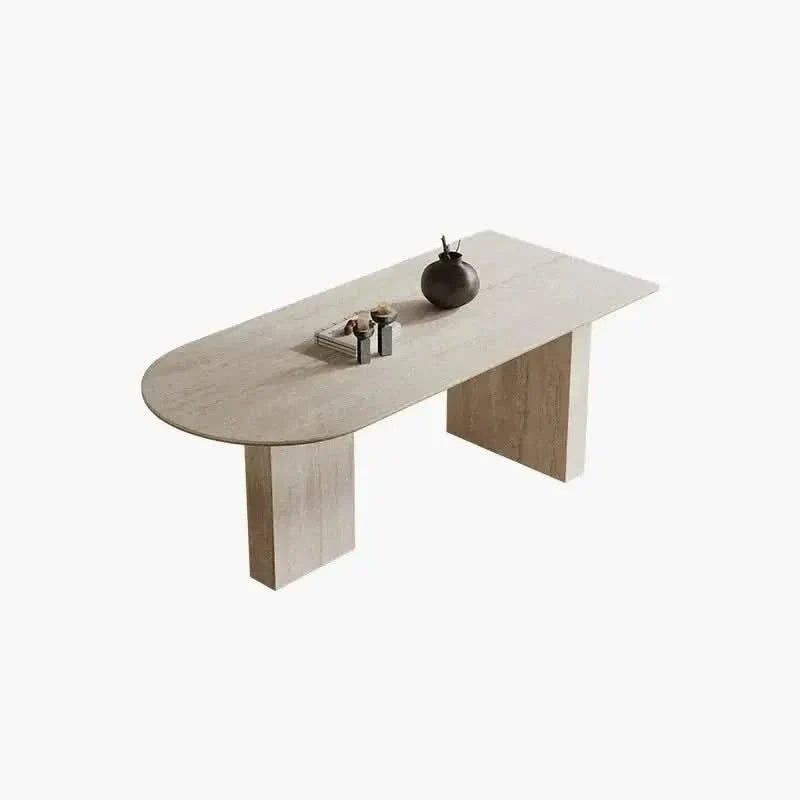 Arch Rock Slab Dining Table Set – Modern Elegance with Timeless Durability