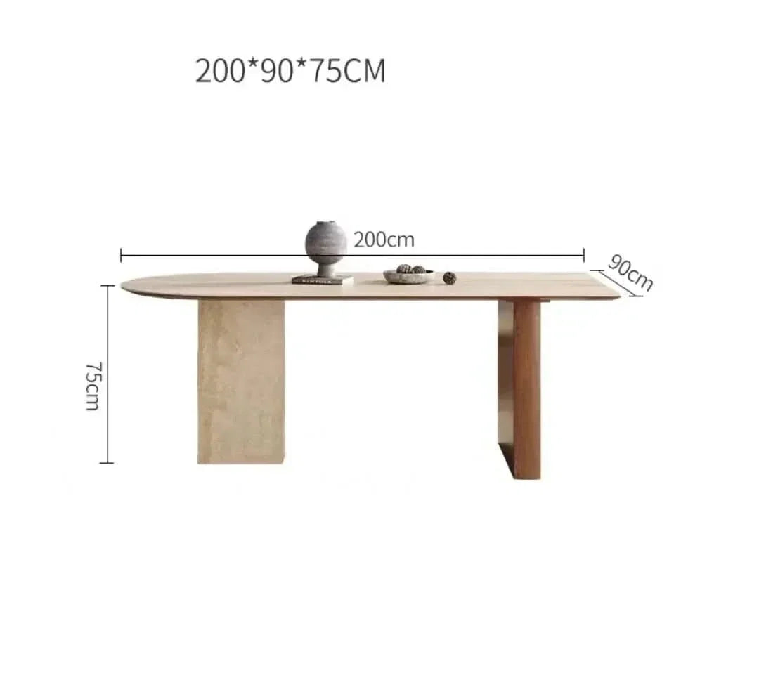 Arch Rock Slab Dining Table Set – Modern Elegance with Timeless Durability