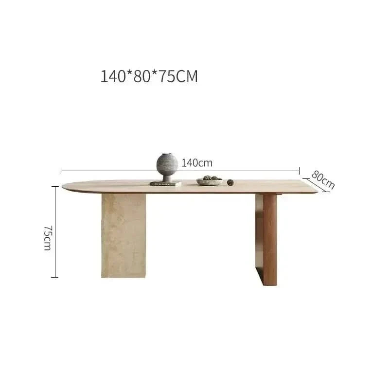 Arch Rock Slab Dining Table Set – Modern Elegance with Timeless Durability