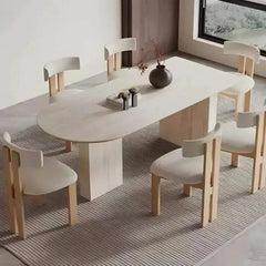 Arch Rock Slab Dining Table Set – Modern Elegance with Timeless Durability