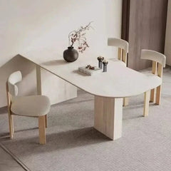 Arch Rock Slab Dining Table Set – Modern Elegance with Timeless Durability