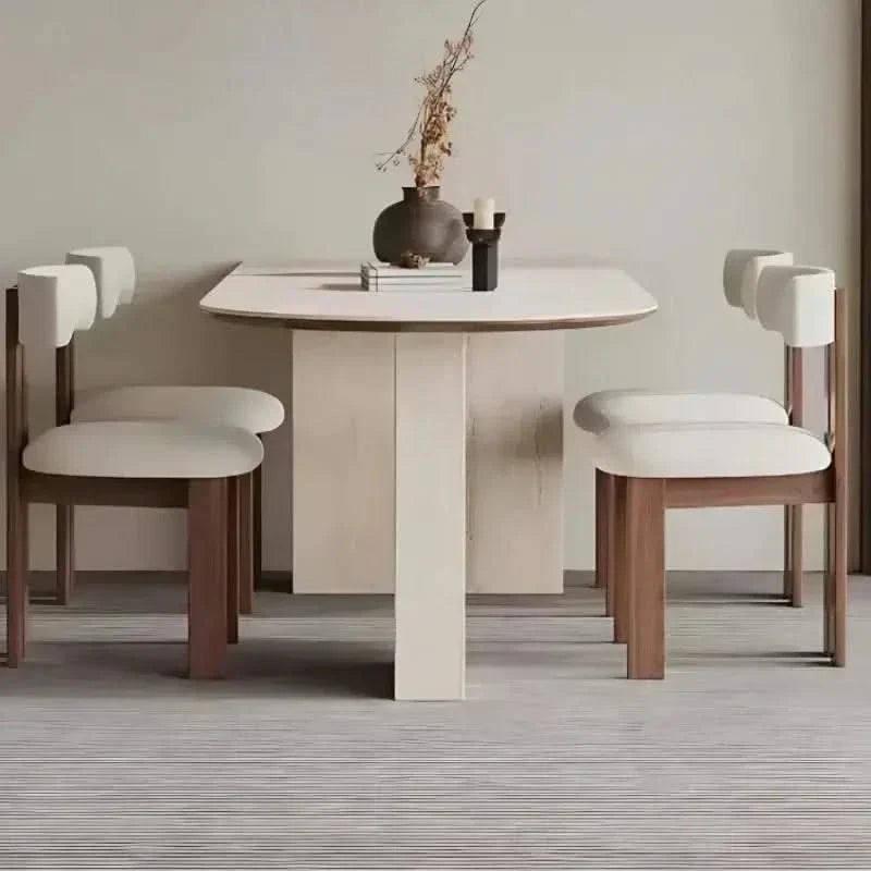 Arch Rock Slab Dining Table Set – Modern Elegance with Timeless Durability