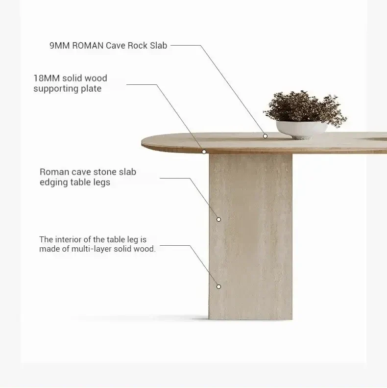 Arch Rock Slab Dining Table Set – Modern Elegance with Timeless Durability