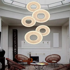 Artistic Blooms Designer Pendant Light – White Cloth Shade Hanging Lamp