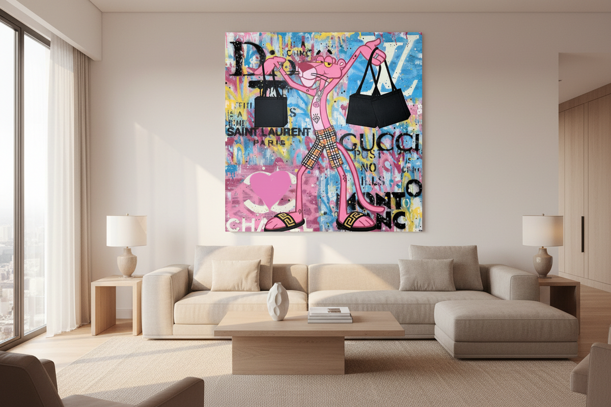 Artistic Cartoon Charm - Pink Panther Poster