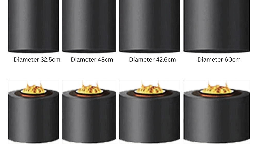 Artistic Cylindrical Hanging Fireplace – High Carbon Steel, Electric or Fuel Option