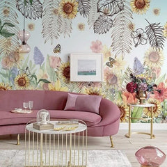 Artistic Leaf Wallpaper Mural