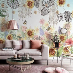 Artistic Leaf Wallpaper Mural
