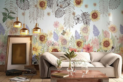 Artistic Leaf Wallpaper Mural