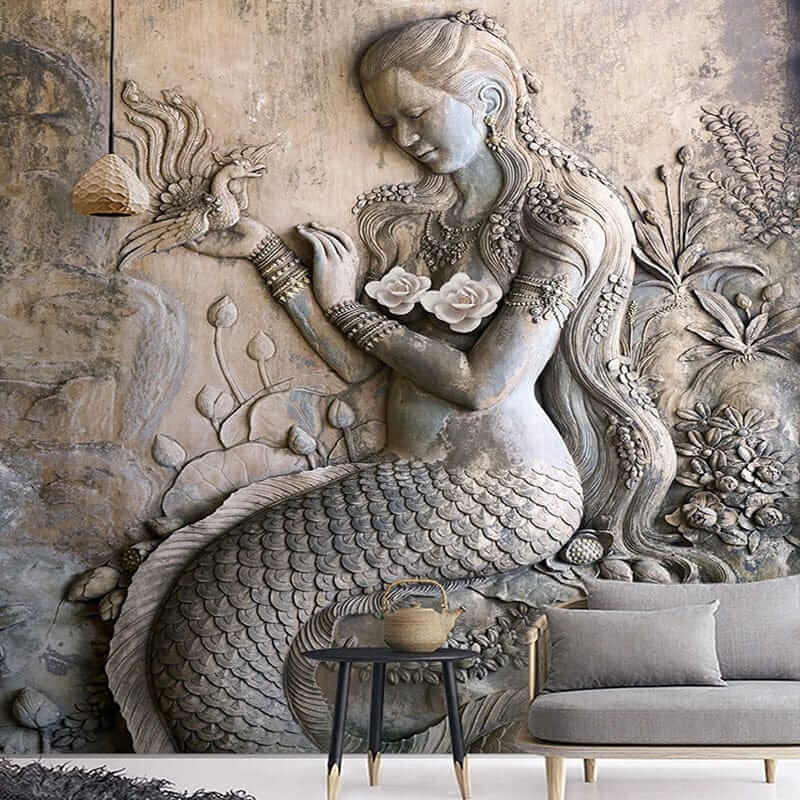 Artistic Mermaid Haven Wallpaper Mural