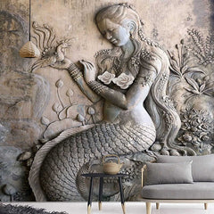 Artistic Mermaid Haven Wallpaper Mural