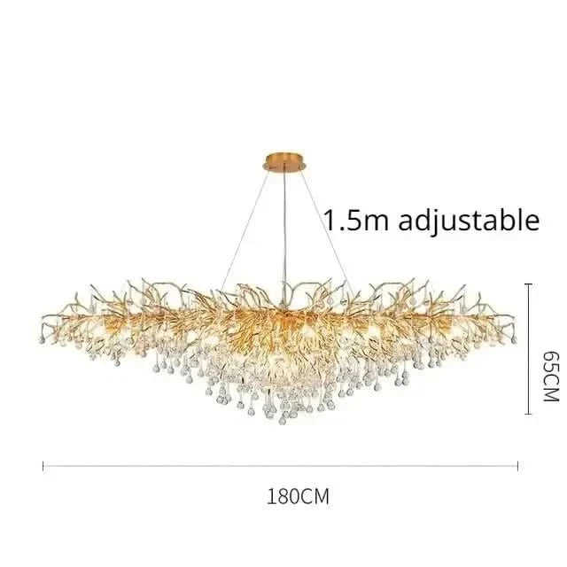 Artpad Rectangular Crystal Chandelier – Iron & G9, Semi-Flush, CCC & CE, 3-Year Warranty