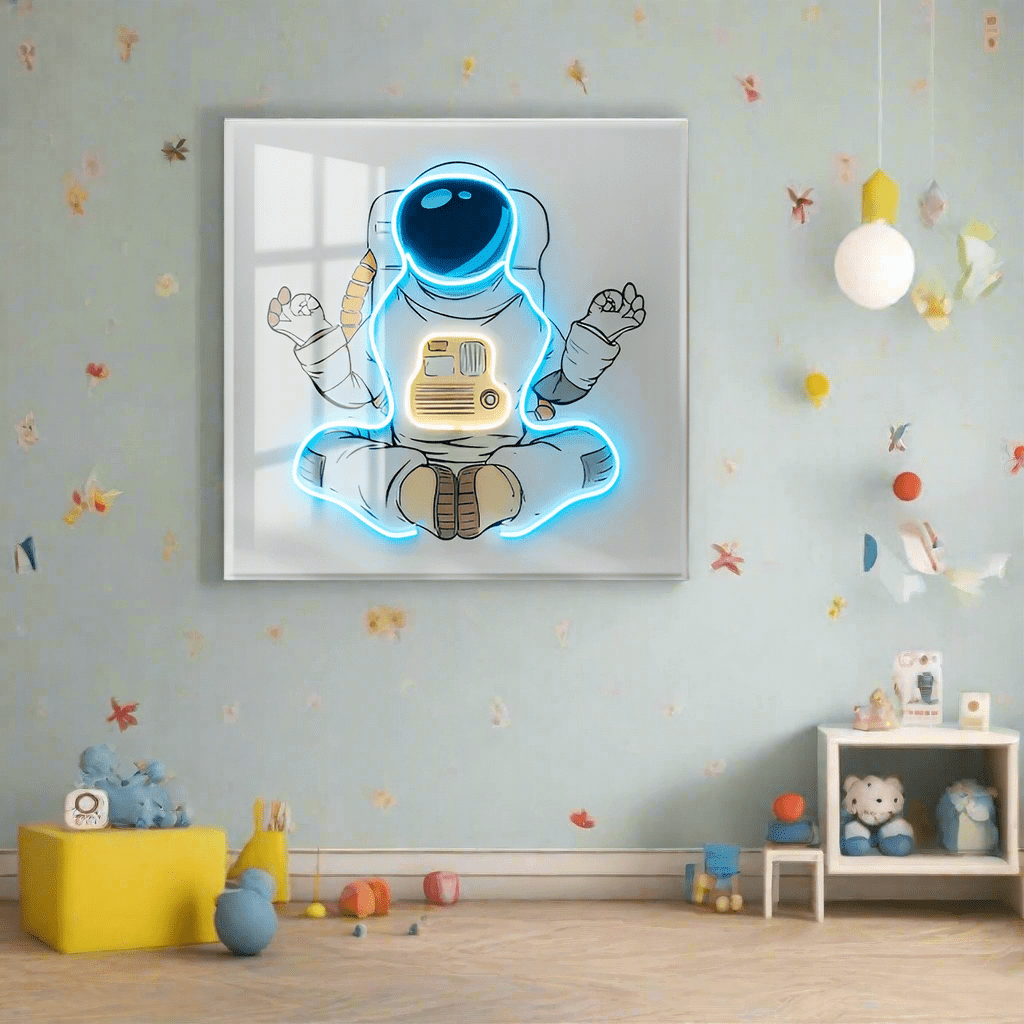 Astronaut 3D Neon Wall Art with LED 3D – Bold & Customizable Space-Inspired Design