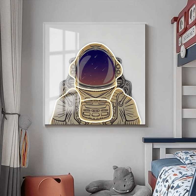 Astronaut 3D Neon Wall Art with LED 3D – Bold & Customizable Space-Inspired Design