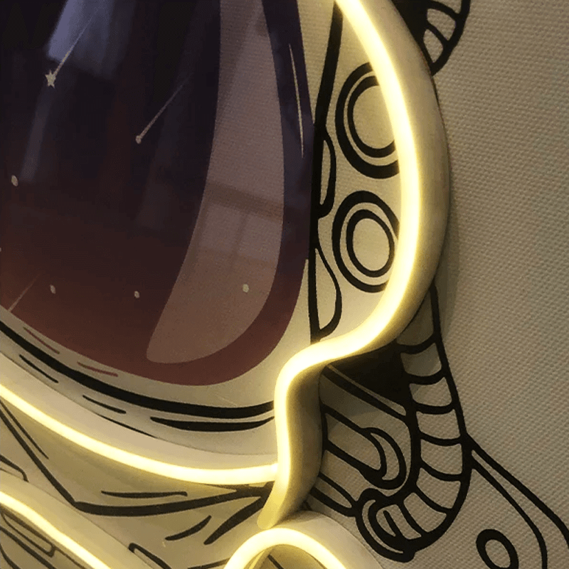 Astronaut 3D Neon Wall Art with LED 3D – Bold & Customizable Space-Inspired Design