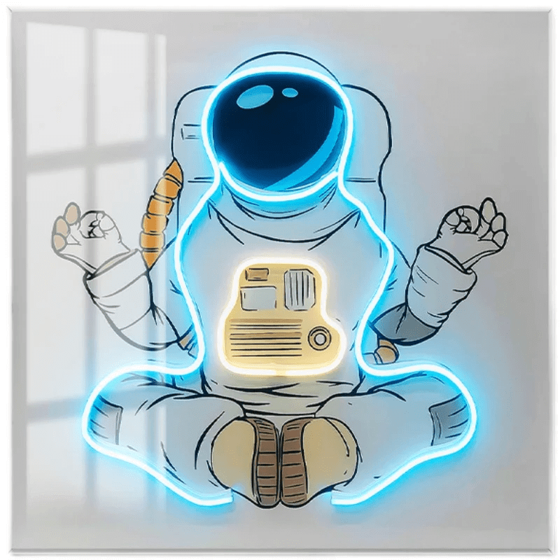 Astronaut 3D Neon Wall Art with LED 3D – Bold & Customizable Space-Inspired Design