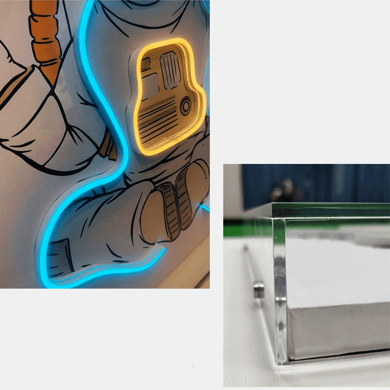 Astronaut 3D Neon Wall Art with LED 3D – Bold & Customizable Space-Inspired Design