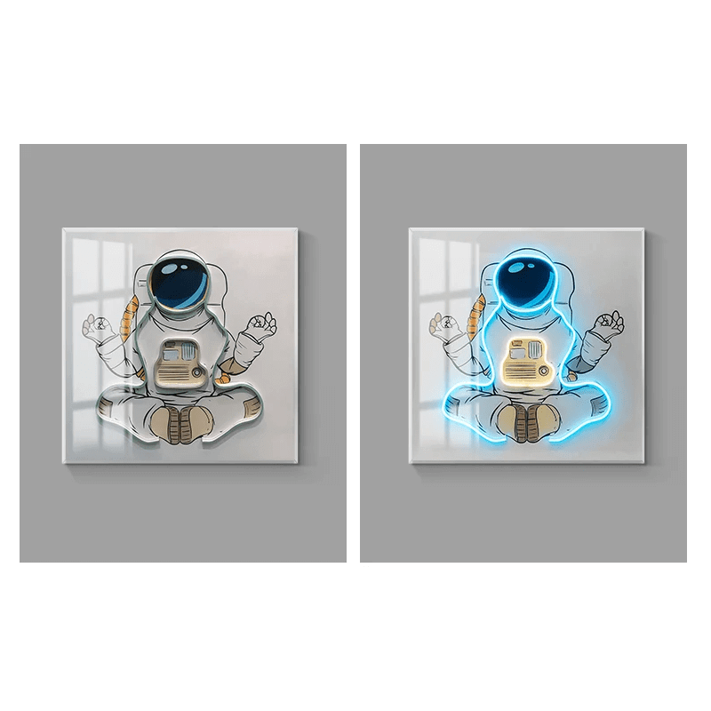 Astronaut 3D Neon Wall Art with LED 3D – Bold & Customizable Space-Inspired Design