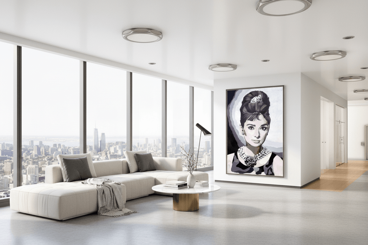 Audrey Hepburn Black & White Canvas Wall Art