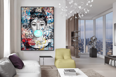 Audrey Hepburn Canvas Wall Art: Chewing Gum