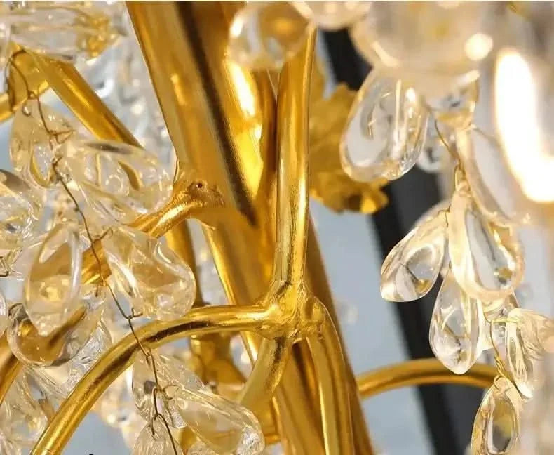 Autumn Leaves Fall Crystal Staircase Chandelier – Plated Crystal LED, Warm, Cool & Tri-Colour