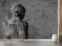 Backless Beauty - Living Room Wallpaper Mural