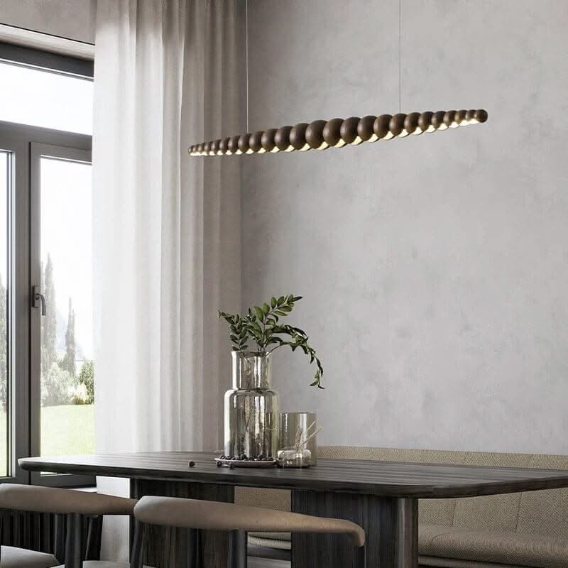 Bamboo Wood Globe Bar LED Pendant Light – Natural Bamboo, CCC & CE, 2-Year Warranty