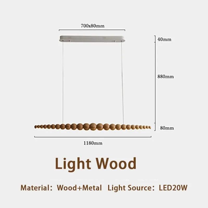 Bamboo Wood Globe Bar LED Pendant Light – Natural Bamboo, CCC & CE, 2-Year Warranty
