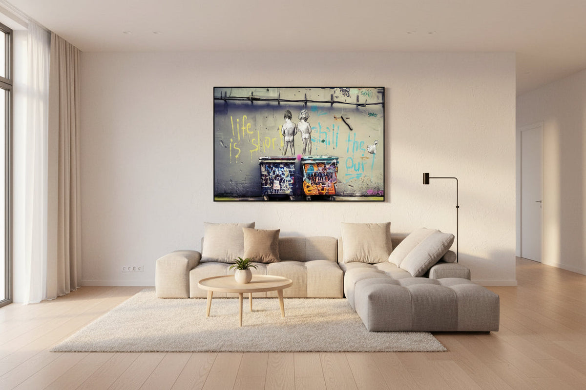 Banksy Art Life Is Short Canvas Wall Art
