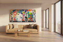 Banksy Art Love Is All We Need Mix Canvas Wall Art