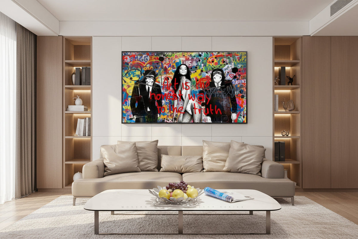 Banksy Art is Honey Way to Truth Canvas Wall Art
