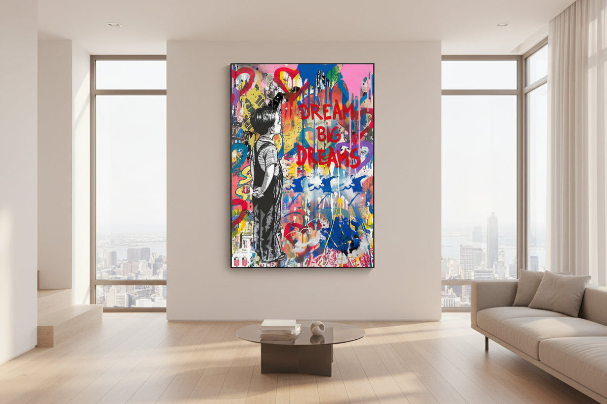 Banksy Artwork DREAM BIG DREAMS Canvas Wall Art