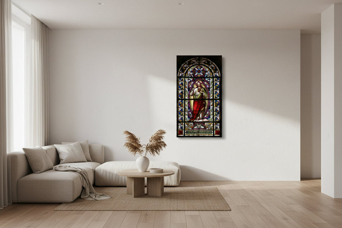 Banksy Canvas Poster Wall Art - Stained Glass Sacred Heart