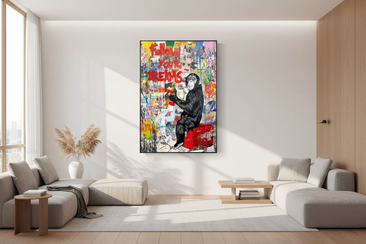 Banksy Follow Your Dreams Canvas Wall Art