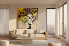 Banksy Follow Your Dreams Graffiti Canvas Wall Art
