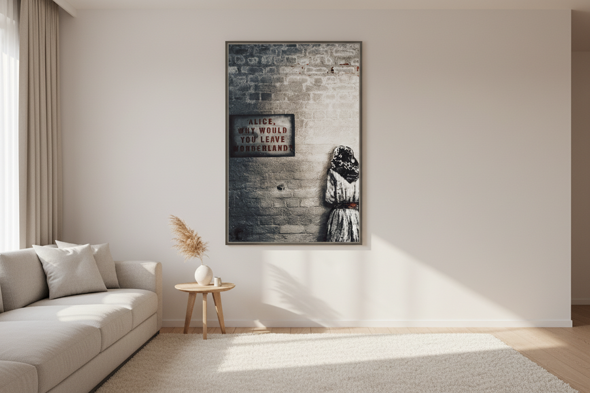 Banksy Graffiti Alice and Wonderland Canvas Wall Art