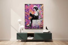 Banksy Graffiti Art Love Boy and Girl Canvas Wall Art
