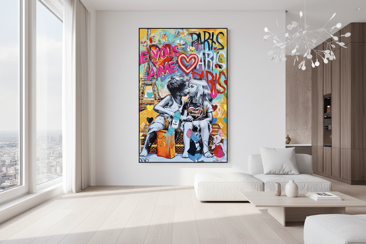 Banksy I Love You Canvas Wall Art - Add a Touch of Street Art