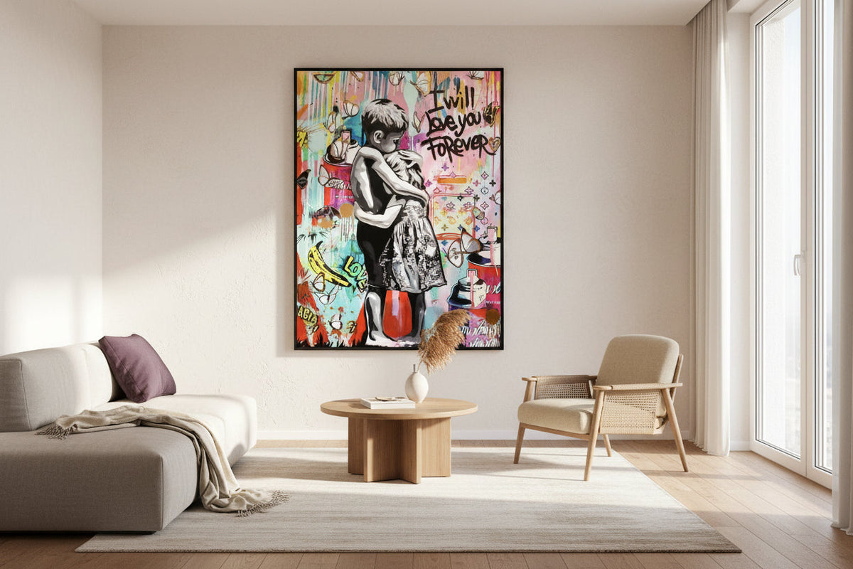 Banksy I will Love you forever Canvas Wall Art