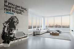 Banksy Learn to Rest not Quit Wallpaper Mural