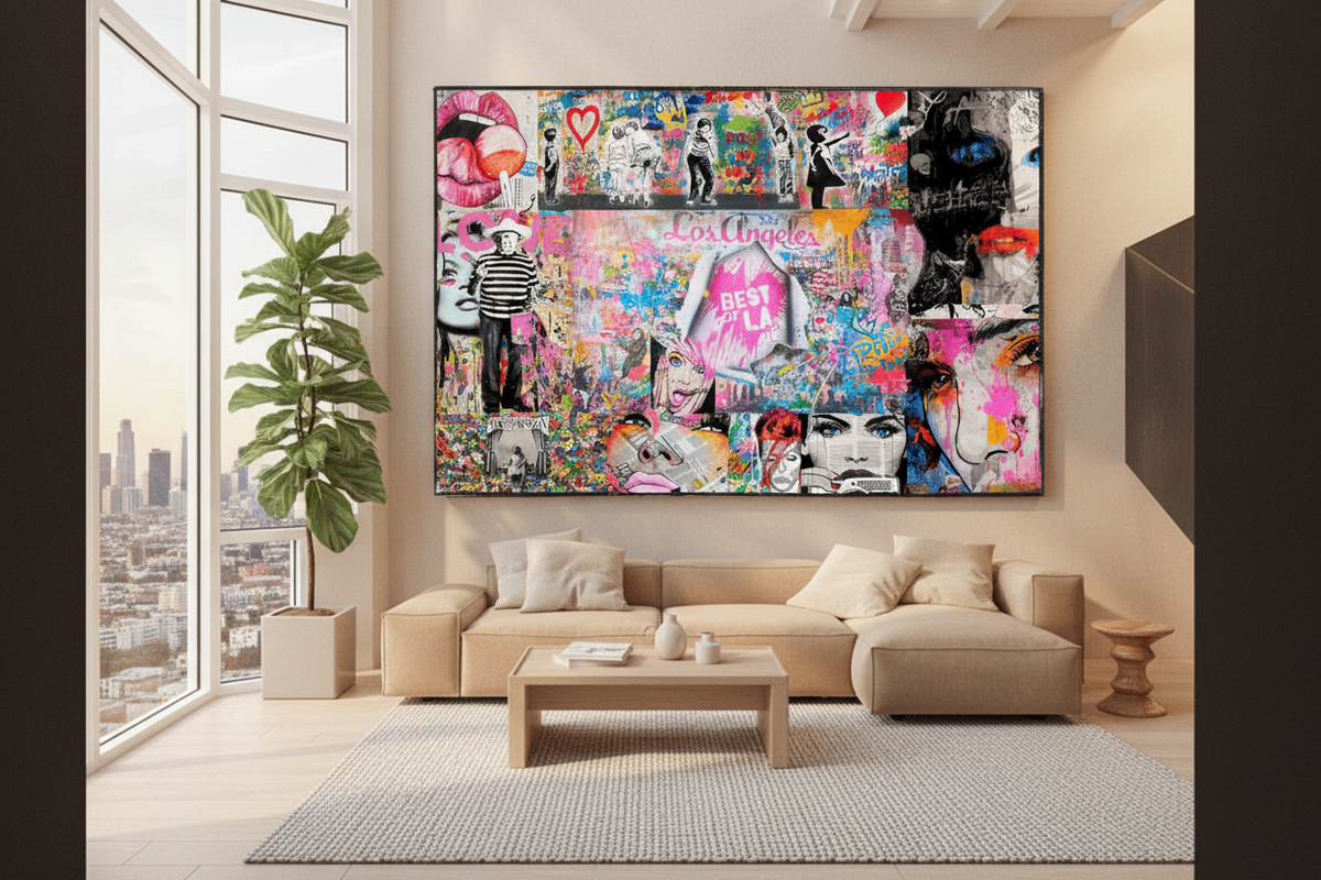 Banksy Los Angeles Hollywood Pop Art Canvas Wall Art