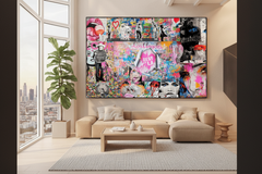 Banksy Los Angeles Hollywood Pop Art Canvas Wall Art