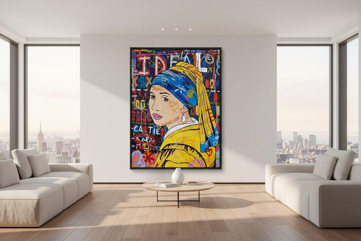 Banksy The Milkmaid Graffiti Canvas Wall Art