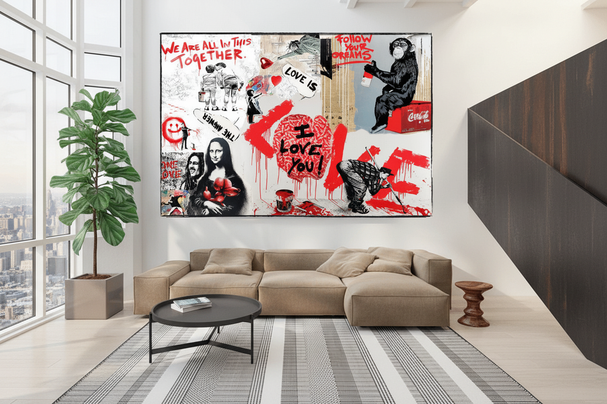 Banksy We are all in this Together Canvas Wall Art