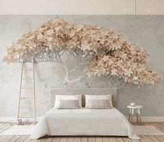 Beige Willow 3D Tree Wallpaper Murals - Transform Your Space